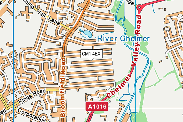 CM1 4EX map - OS VectorMap District (Ordnance Survey)