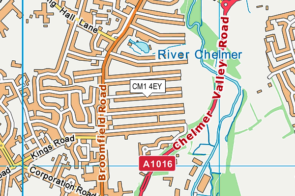 CM1 4EY map - OS VectorMap District (Ordnance Survey)