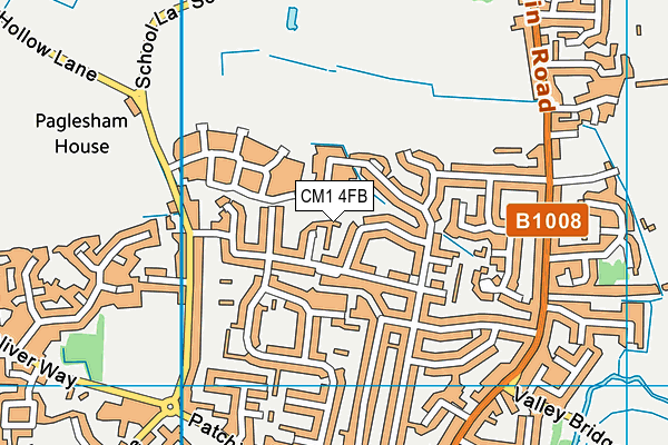 CM1 4FB map - OS VectorMap District (Ordnance Survey)