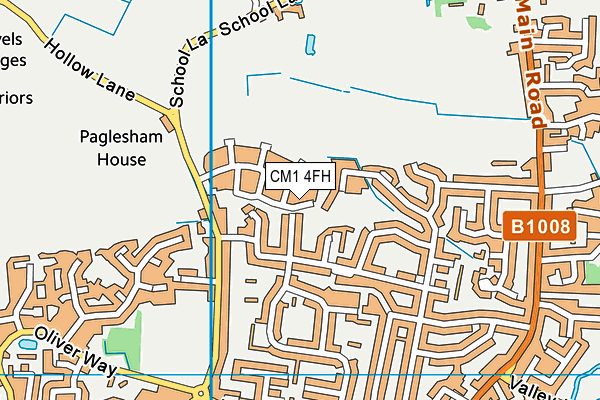 CM1 4FH map - OS VectorMap District (Ordnance Survey)