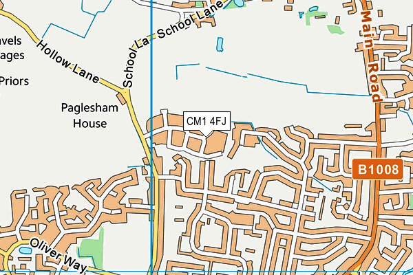 CM1 4FJ map - OS VectorMap District (Ordnance Survey)