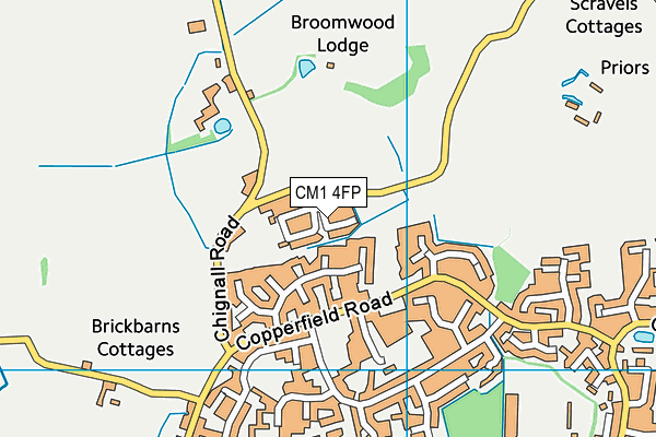 CM1 4FP map - OS VectorMap District (Ordnance Survey)