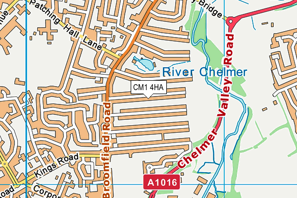 CM1 4HA map - OS VectorMap District (Ordnance Survey)