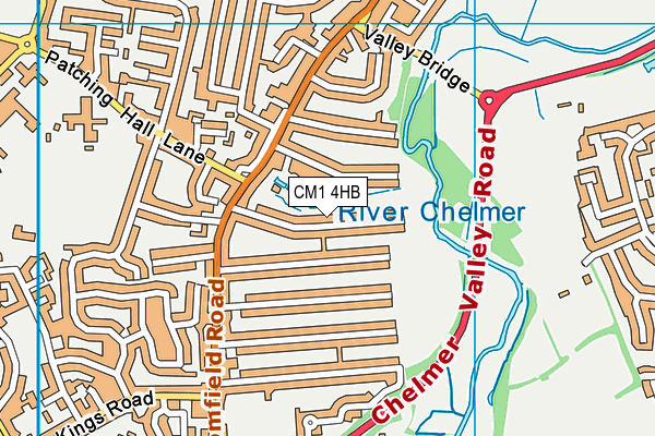CM1 4HB map - OS VectorMap District (Ordnance Survey)