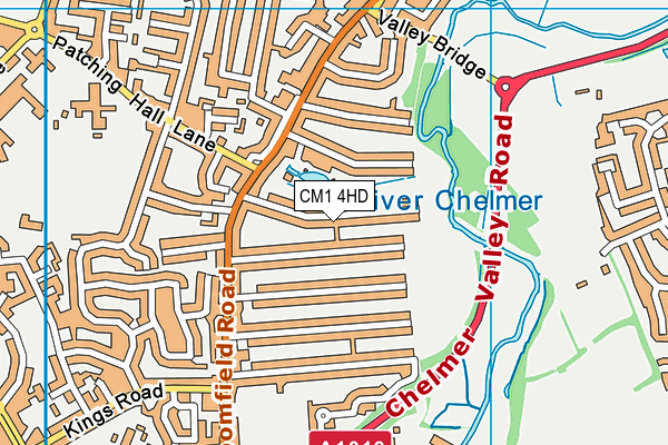 CM1 4HD map - OS VectorMap District (Ordnance Survey)