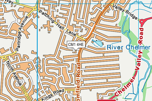 CM1 4HE map - OS VectorMap District (Ordnance Survey)