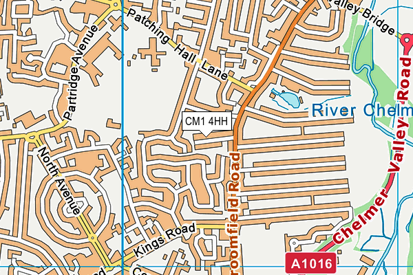 CM1 4HH map - OS VectorMap District (Ordnance Survey)