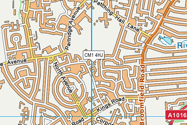 CM1 4HJ map - OS VectorMap District (Ordnance Survey)
