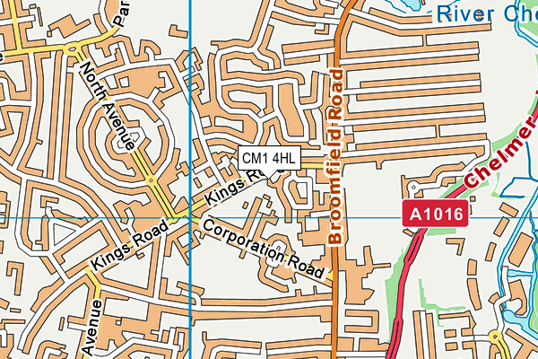 CM1 4HL map - OS VectorMap District (Ordnance Survey)