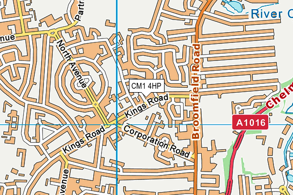 CM1 4HP map - OS VectorMap District (Ordnance Survey)
