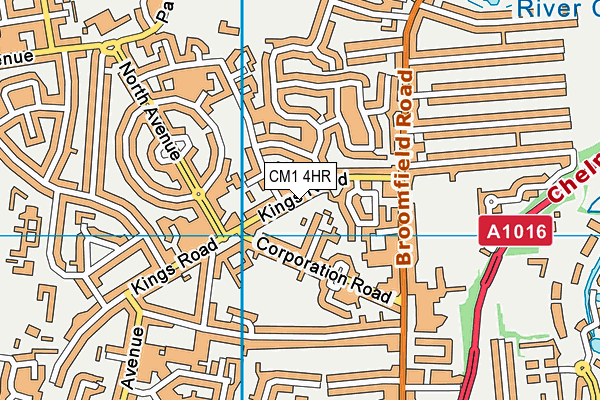 CM1 4HR map - OS VectorMap District (Ordnance Survey)