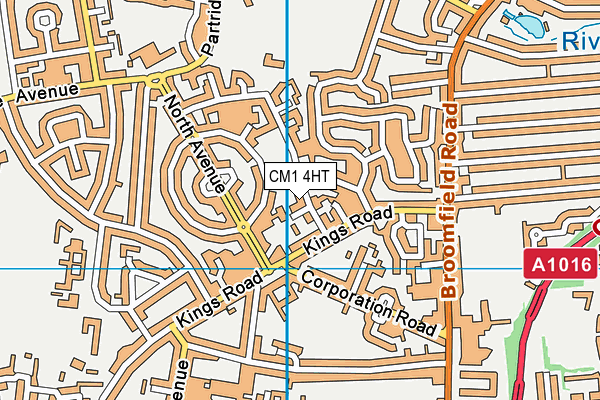 CM1 4HT map - OS VectorMap District (Ordnance Survey)