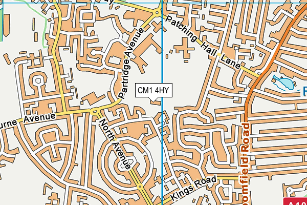 CM1 4HY map - OS VectorMap District (Ordnance Survey)