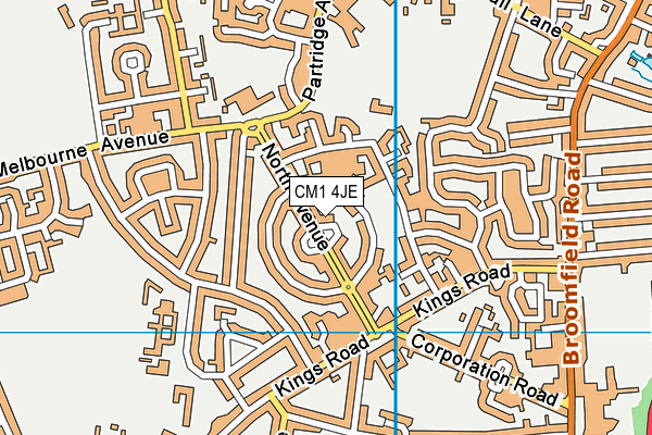 CM1 4JE map - OS VectorMap District (Ordnance Survey)