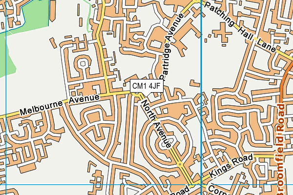CM1 4JF map - OS VectorMap District (Ordnance Survey)