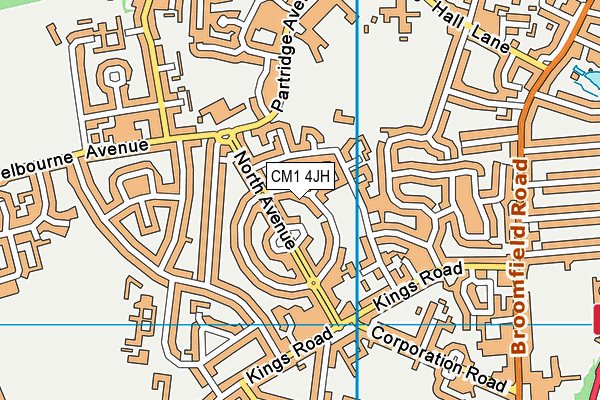CM1 4JH map - OS VectorMap District (Ordnance Survey)