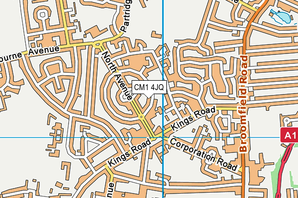 CM1 4JQ map - OS VectorMap District (Ordnance Survey)