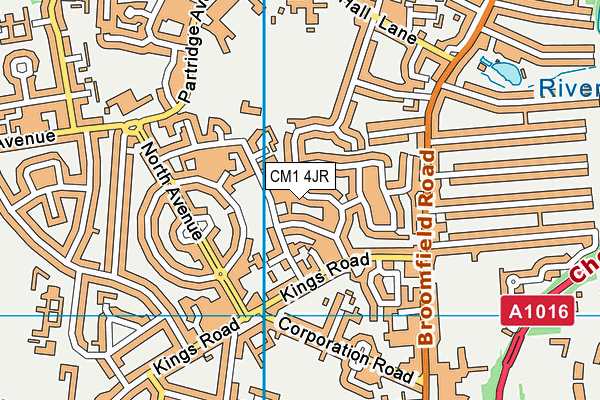 CM1 4JR map - OS VectorMap District (Ordnance Survey)