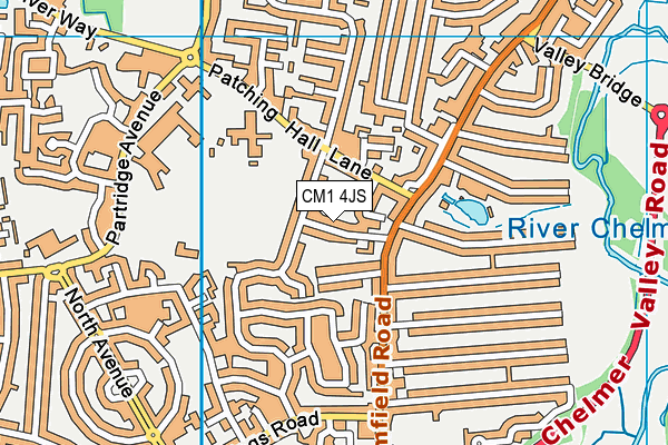 CM1 4JS map - OS VectorMap District (Ordnance Survey)