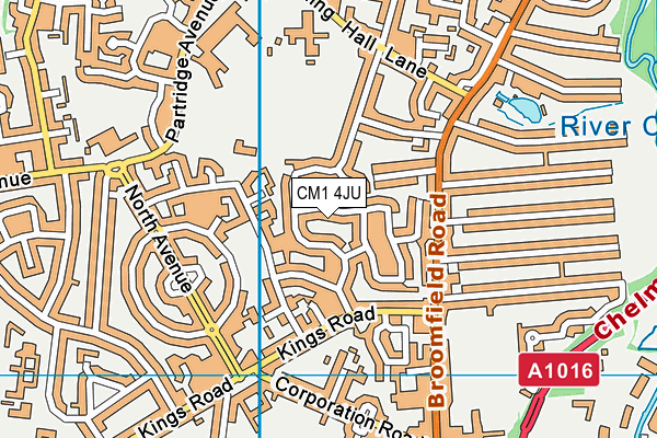 CM1 4JU map - OS VectorMap District (Ordnance Survey)