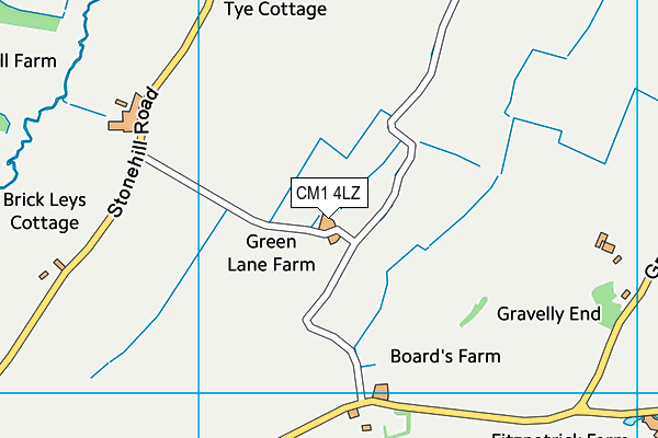 CM1 4LZ map - OS VectorMap District (Ordnance Survey)