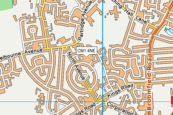 CM1 4NE map - OS VectorMap District (Ordnance Survey)