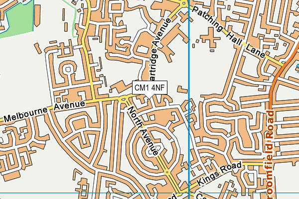 CM1 4NF map - OS VectorMap District (Ordnance Survey)