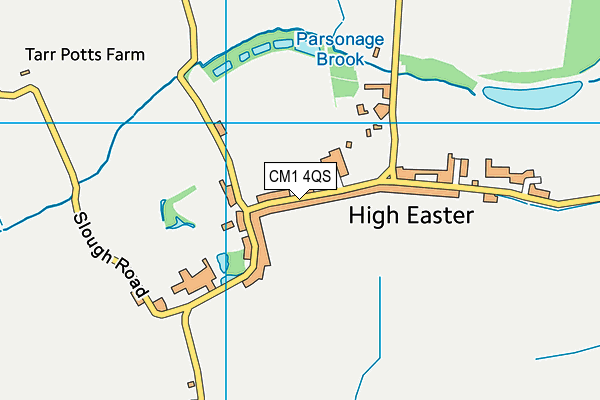 High Easter Cricket Club map (CM1 4QS) - OS VectorMap District (Ordnance Survey)