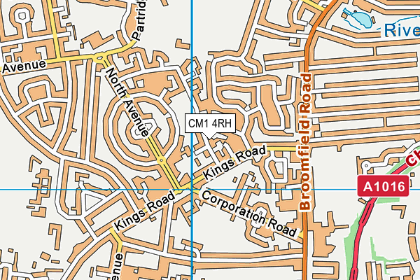 CM1 4RH map - OS VectorMap District (Ordnance Survey)