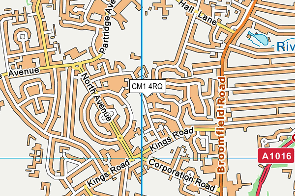 CM1 4RQ map - OS VectorMap District (Ordnance Survey)