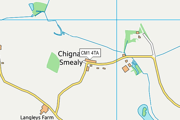 Chignal Cricket Club map (CM1 4TA) - OS VectorMap District (Ordnance Survey)