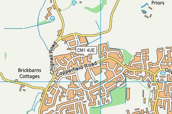 CM1 4UE map - OS VectorMap District (Ordnance Survey)