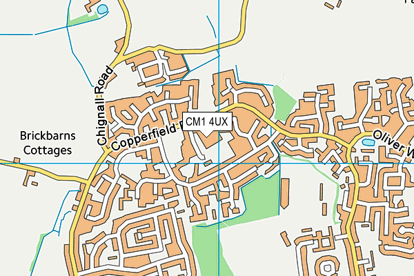 CM1 4UX map - OS VectorMap District (Ordnance Survey)