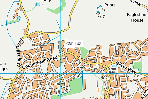 CM1 4UZ map - OS VectorMap District (Ordnance Survey)