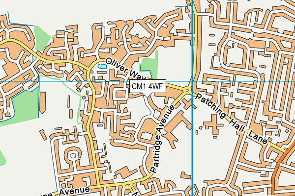 CM1 4WF map - OS VectorMap District (Ordnance Survey)