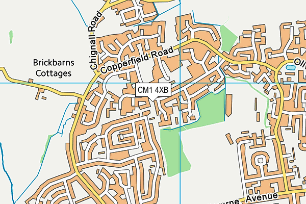 CM1 4XB map - OS VectorMap District (Ordnance Survey)