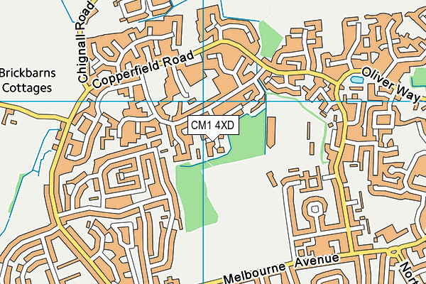 CM1 4XD map - OS VectorMap District (Ordnance Survey)