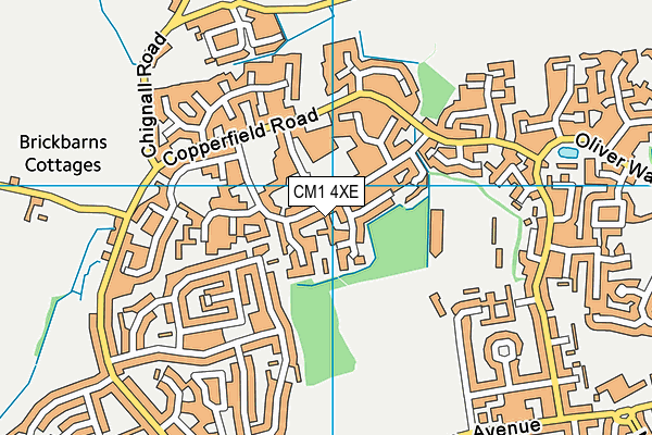 CM1 4XE map - OS VectorMap District (Ordnance Survey)