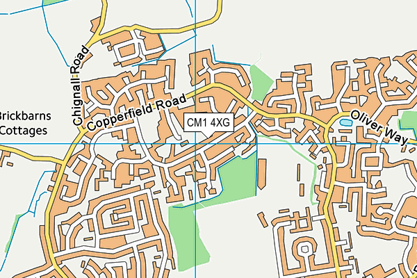 CM1 4XG map - OS VectorMap District (Ordnance Survey)