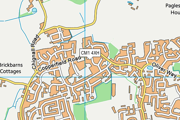 CM1 4XH map - OS VectorMap District (Ordnance Survey)