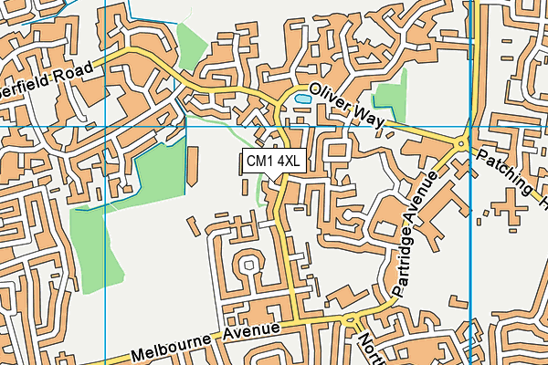 CM1 4XL map - OS VectorMap District (Ordnance Survey)