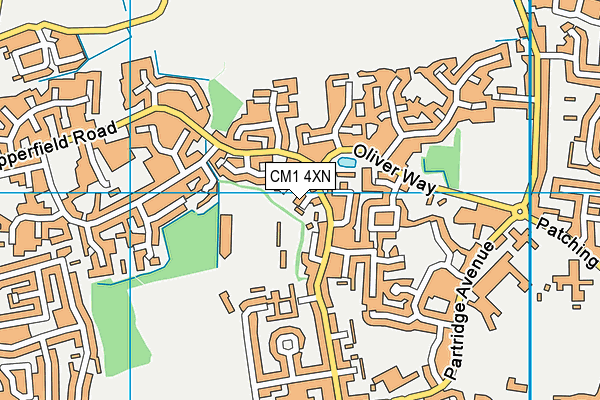 CM1 4XN map - OS VectorMap District (Ordnance Survey)