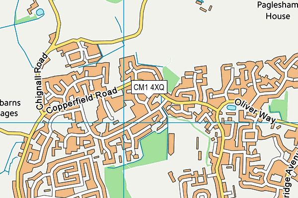 CM1 4XQ map - OS VectorMap District (Ordnance Survey)