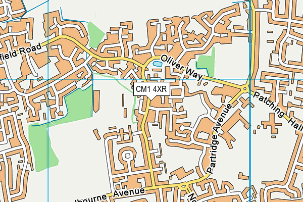 CM1 4XR map - OS VectorMap District (Ordnance Survey)