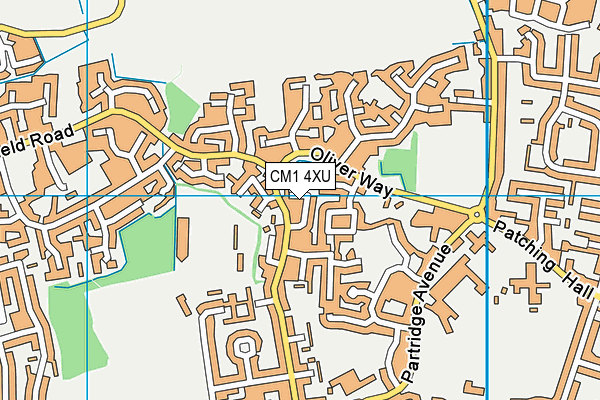CM1 4XU map - OS VectorMap District (Ordnance Survey)