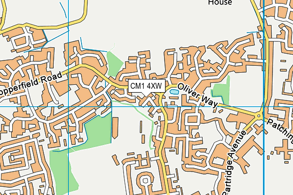 CM1 4XW map - OS VectorMap District (Ordnance Survey)