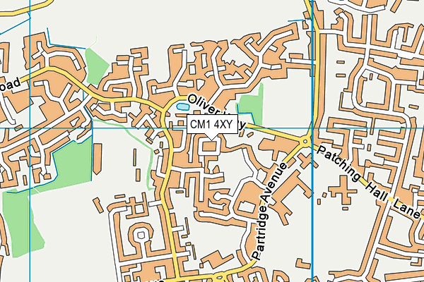 CM1 4XY map - OS VectorMap District (Ordnance Survey)