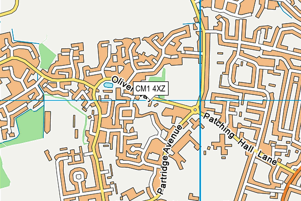 CM1 4XZ map - OS VectorMap District (Ordnance Survey)