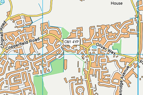 CM1 4YP map - OS VectorMap District (Ordnance Survey)