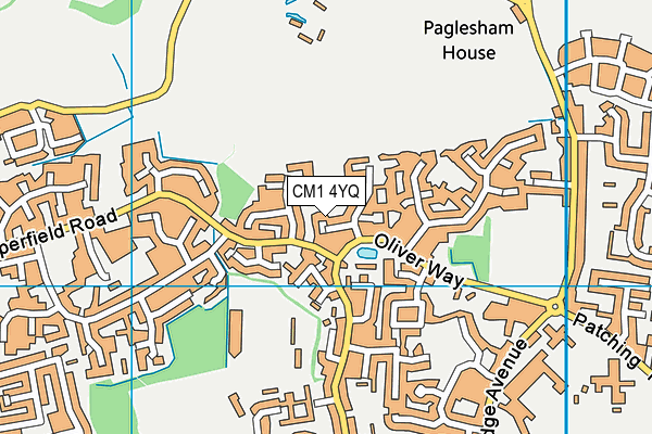 CM1 4YQ map - OS VectorMap District (Ordnance Survey)